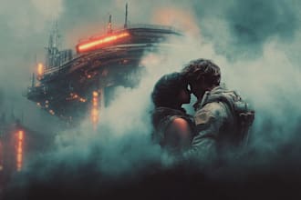 illustrate a sci fi cover for your book, novel, or story