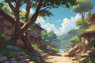 draw vtuber background in anime style
