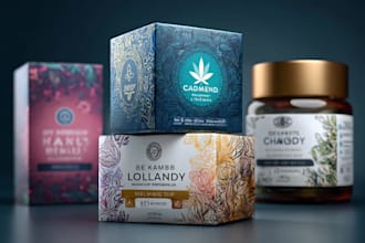 design supplement or hemp product packaging box and label