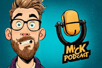 do cartoon podcast cover, podcast logo