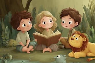 do children story book illustration and children