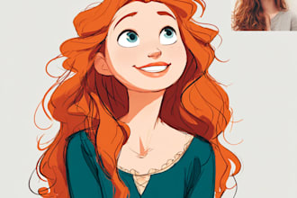 disney style cartoon portrait