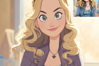disney style cartoon portrait