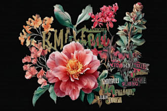 create flower for t shirt logo fashion and brands