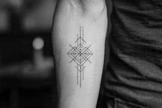 design a stunning minimalist lineart tattoo for you
