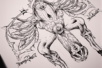 custom an abstract black tattoo design