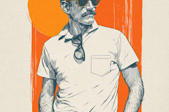 make minimalist retro vintage t shirt design