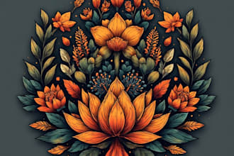 draw botanical illustrations of flowers, plants