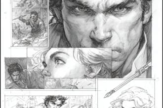 draw action fantasy comic pages