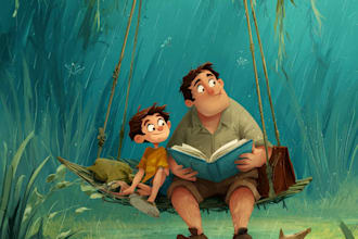illustrate children story book illustration, kids story