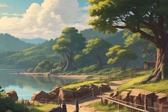 draw vtuber background in anime style