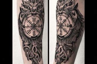 create a tattoo design of tattoo sleeve