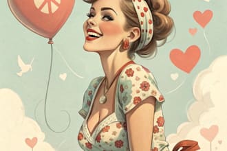 design pin up girl and pin up girl illustration