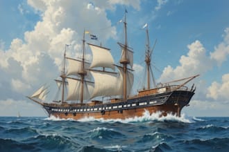 create ship oil painting for you