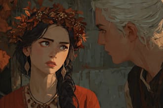 draw your characters and fanart in semi realistic art