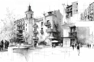 hand draw architecture and urban design sketches