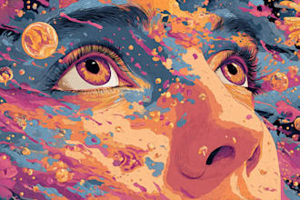stunning illustration psychedelic, lifestyle, surrealism