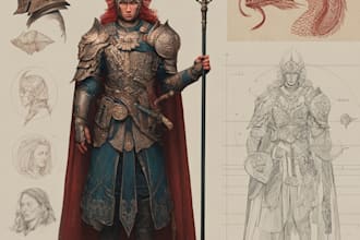 do fantasy character design, concept art and illustration