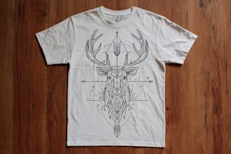 create animal linocut tshirt design for brands
