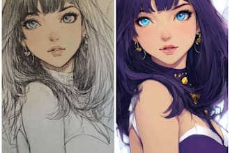 draw unique anime art illustration for you
