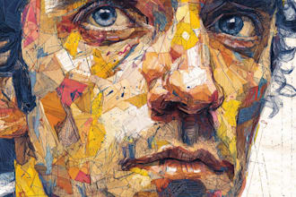 illustrate people portraits in an expressive abstract style