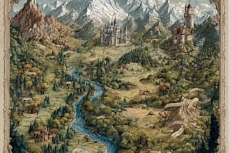 do fantasy city map for dnd map illustration world vector map novels board game