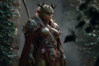 illustrate epic fantasy characters for games and stories