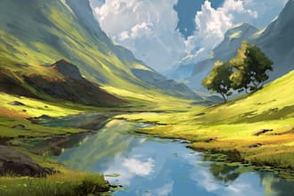 do the landscape illustration or concept art for you