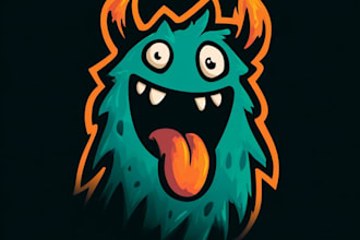 unique mascot, character, cartoon logo design
