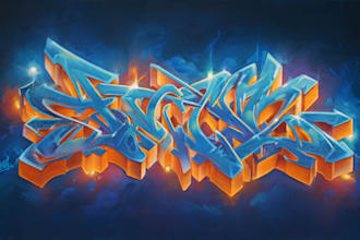 do 90s airbrush graffiti design, airbrush art and lettering