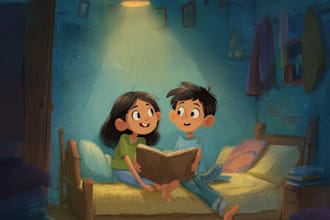 illustrate children story book illustration, kids story