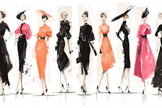 draw fashion illustration or sketch of a figure in clothes