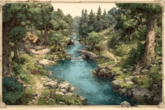 design your high quality detailed fantasy game map