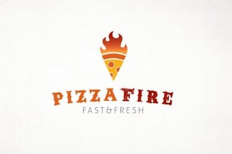 design a modern creative pizzeria logo custom food restaurant branding