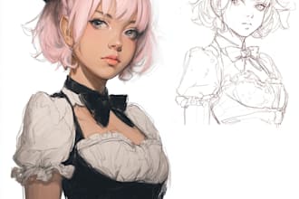 draw anime art for vtuber fanart or original character art