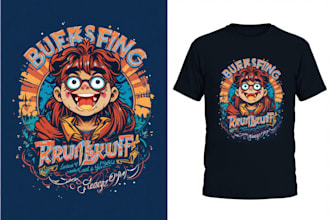 create custom vintage cartoon mascot and tshirt design