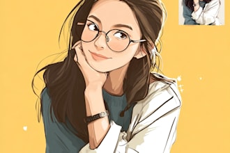 create cute cartoon portrait