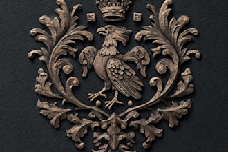 design heraldic, modern luxury logo with hand drawing