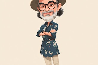 draw a digital caricature cartoon from a photo