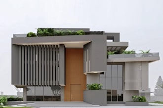 professional architecture 3d building in sketchup, rendering lumion, animation