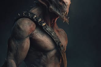 design scary horror creature and character concept art