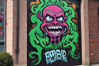 design a unique graffiti style logo with street art vibes