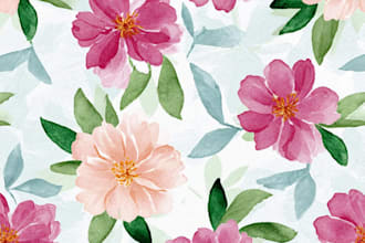 design  watercolor floral print seamless pattern