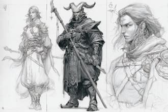 sketch fantasy character concept art