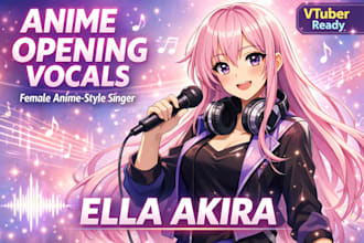 sing anime opening songs with female anime style vocals  for game games or j pop