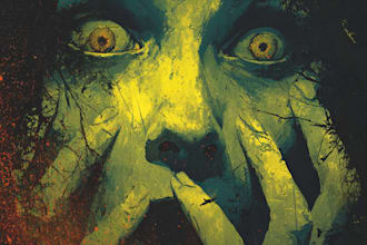 make a horror illustration, artwork, dark cover