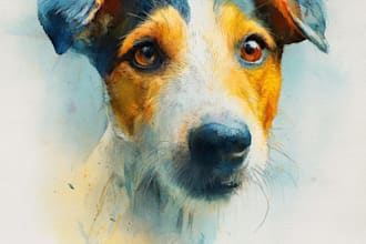 do watercolor pet portrait