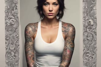 do sleeve tattoo design, realistic tattoo design