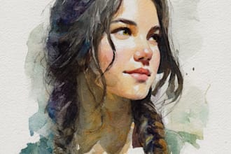 do a watercolor digital portrait