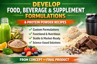 develop food, beverage and supplement product formulation, protein powder recipe
